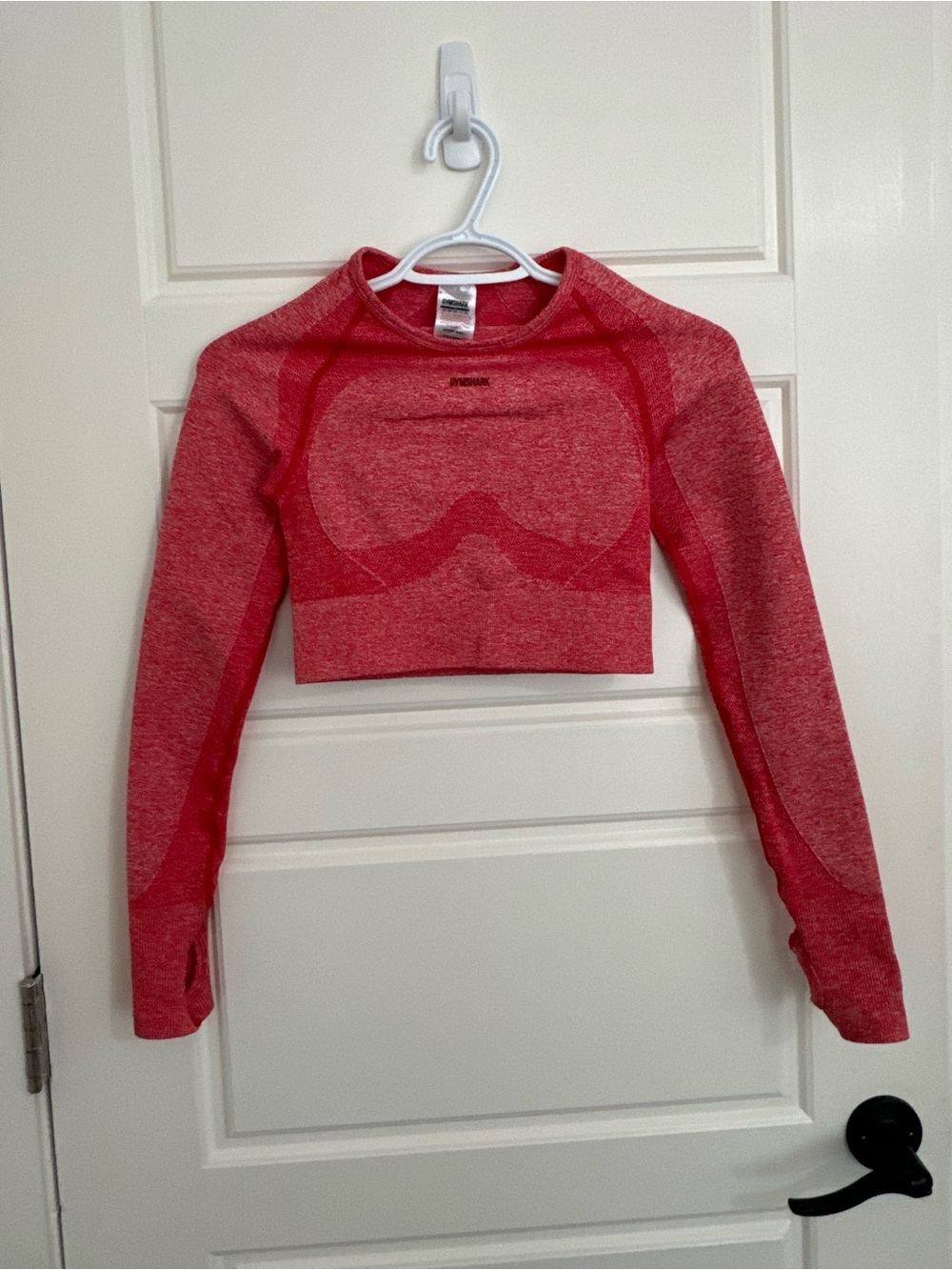 Gymshark Red Cropped Long-Sleeve top with back cutout